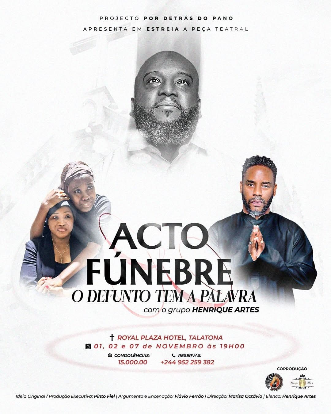 Luanda recebe “Acto fúnebre — o defunto tem a palavra”, espectáculo que transforma o silêncio da morte numa conversa sobre a vida