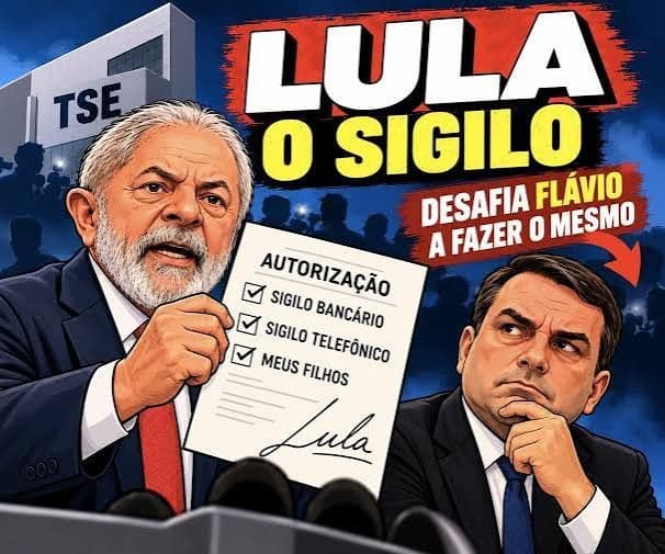 Lula propõe divulgar sigilos próprios e da família e desafia Flávio Bolsonaro a fazer o mesmo